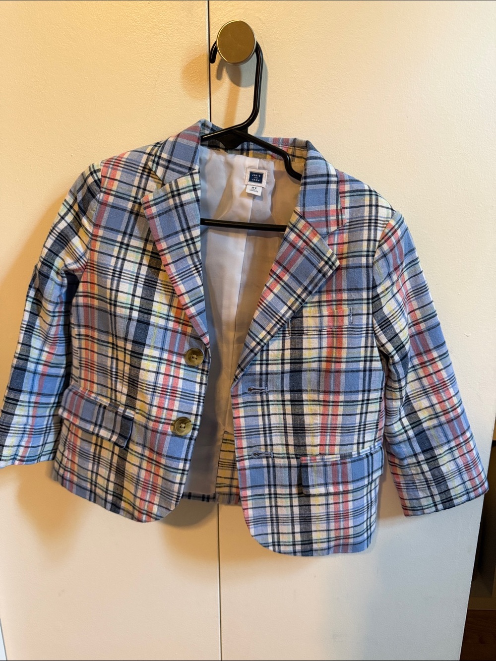 Janie and Jack Blue Plaid Kids Blazer 2T